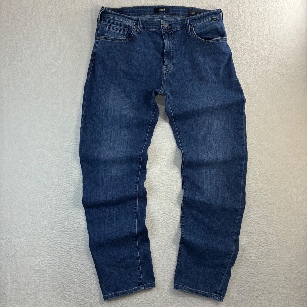 Mavi Jeans Zach Straight Leg Men 38x34 Blue Faded Stretch Casual Denim